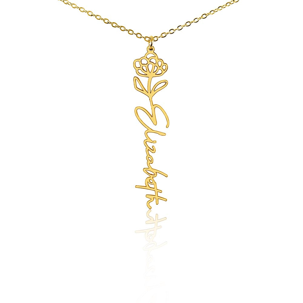 Birth Flower Name Necklace